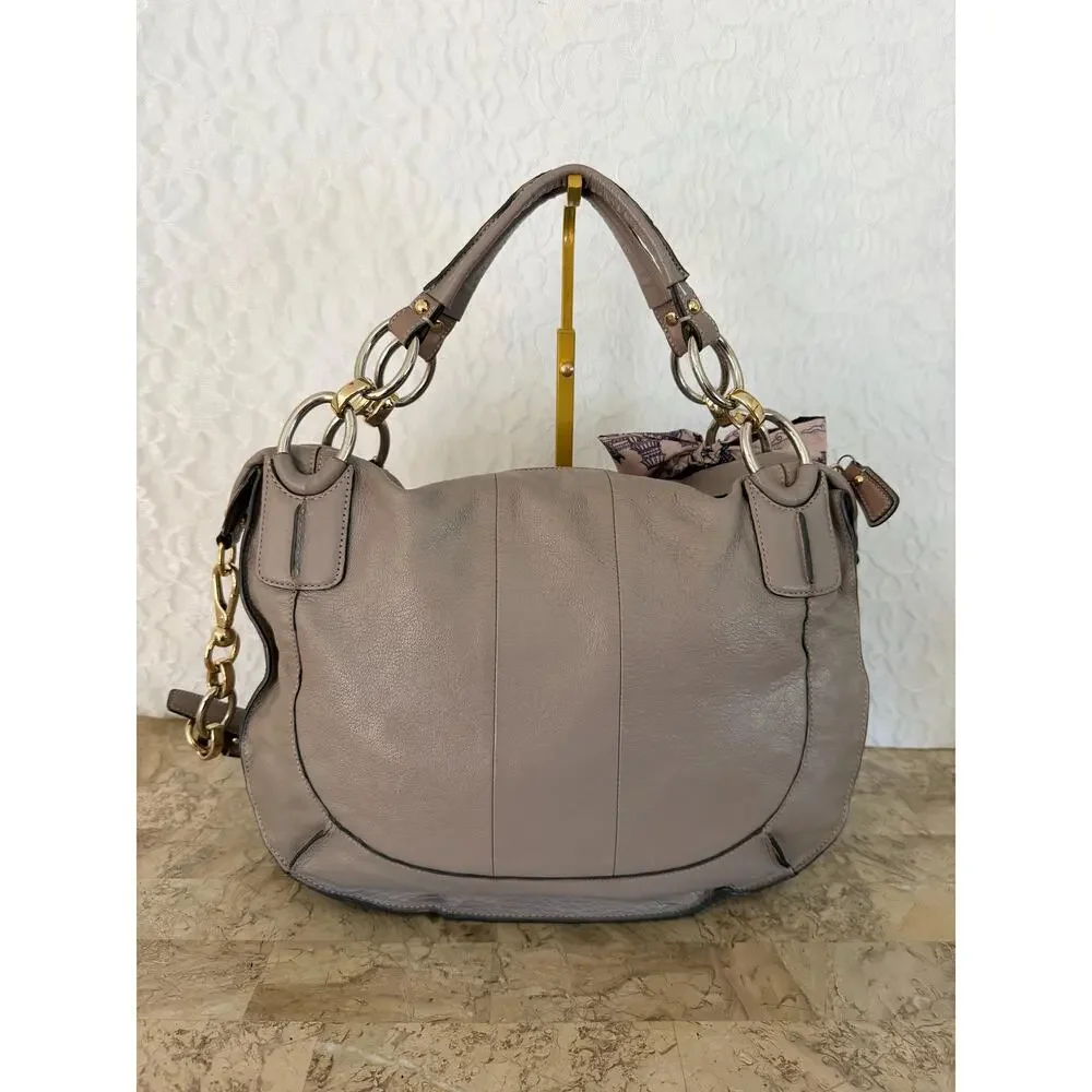 Coach Kristin taupe pinnacle Leather Hobo Crossbody Shoulder Bag Handbag 16823